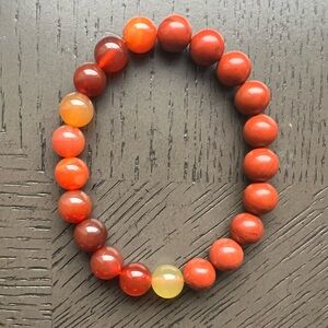 Red jasper with carnelian bracelet 10mm SIZE 7.25’